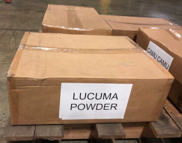 Box of Lucuma Powder on a pallet