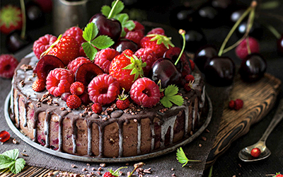 Chocolate and Cherry Ice Cream Cake (Yacon Syrup Recipes)